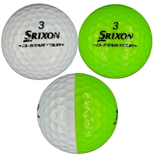 Srixon Q-Star tour dive green and white golf ball on white background