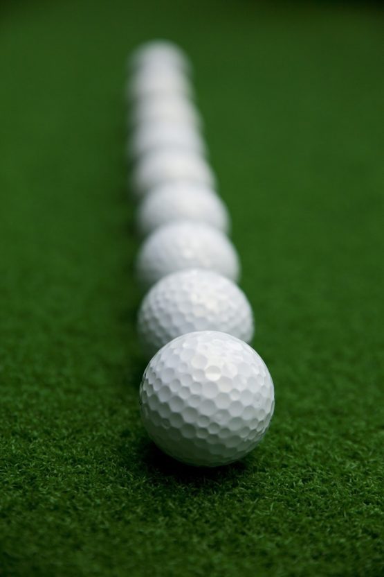 Used golf balls lineup